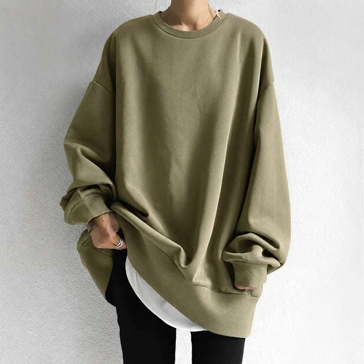 Inès | Sweat Oversize Femme Col Rond Manches Longues