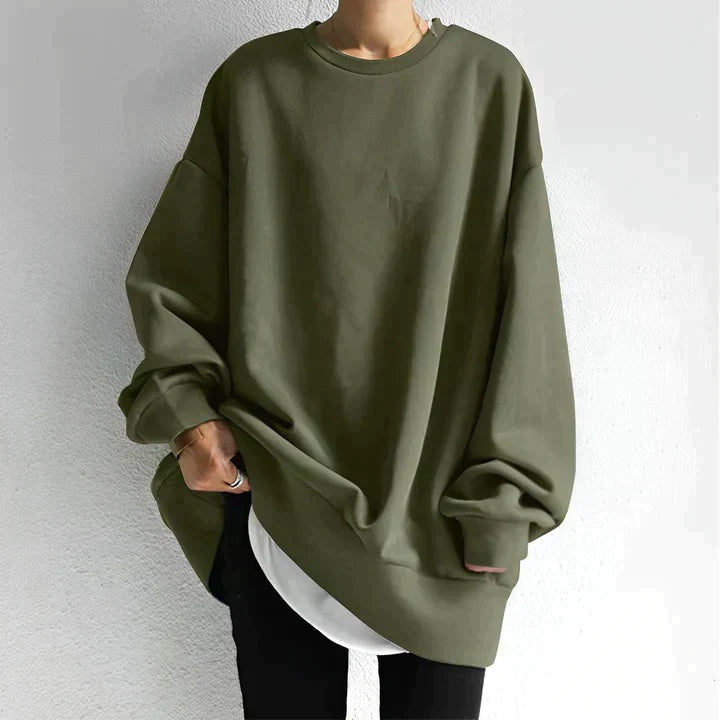 Inès | Sweat Oversize Femme Col Rond Manches Longues