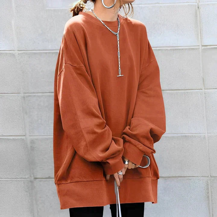 Inès | Sweat Oversize Femme Col Rond Manches Longues
