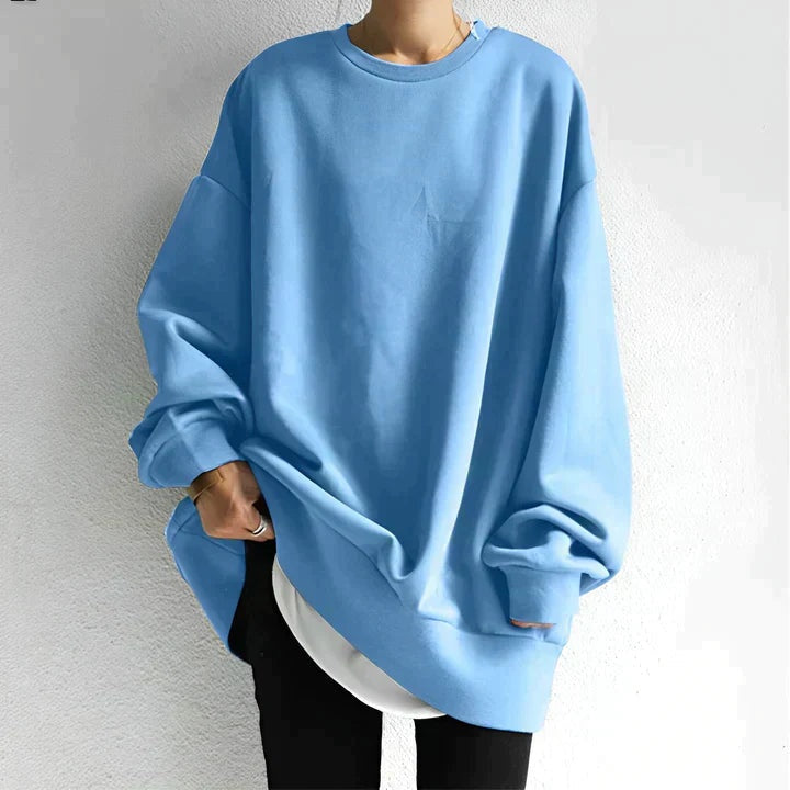 Inès | Sweat Oversize Femme Col Rond Manches Longues