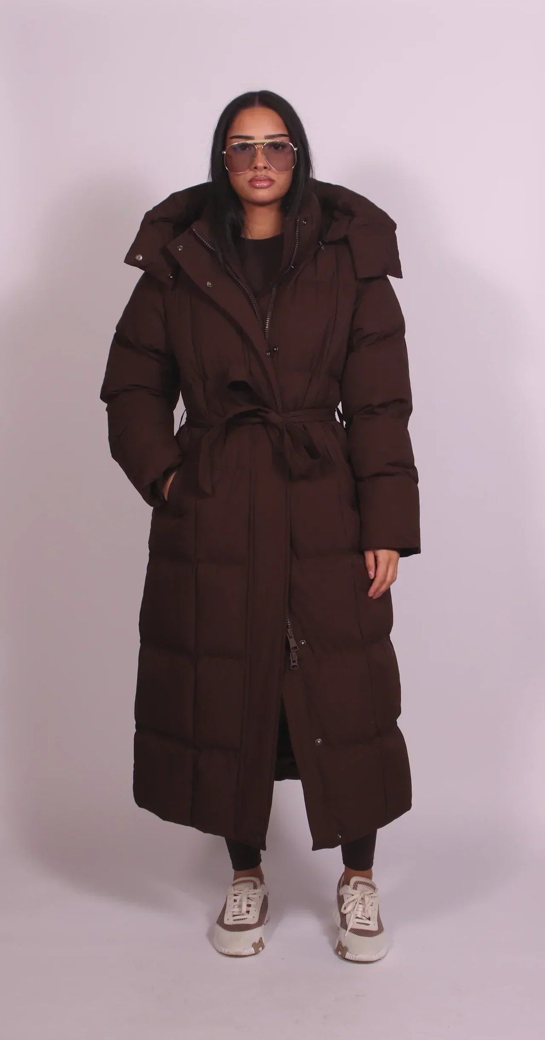 Joséphine | Doudoune Longue Femme à Capuche Ceinturée Hiver