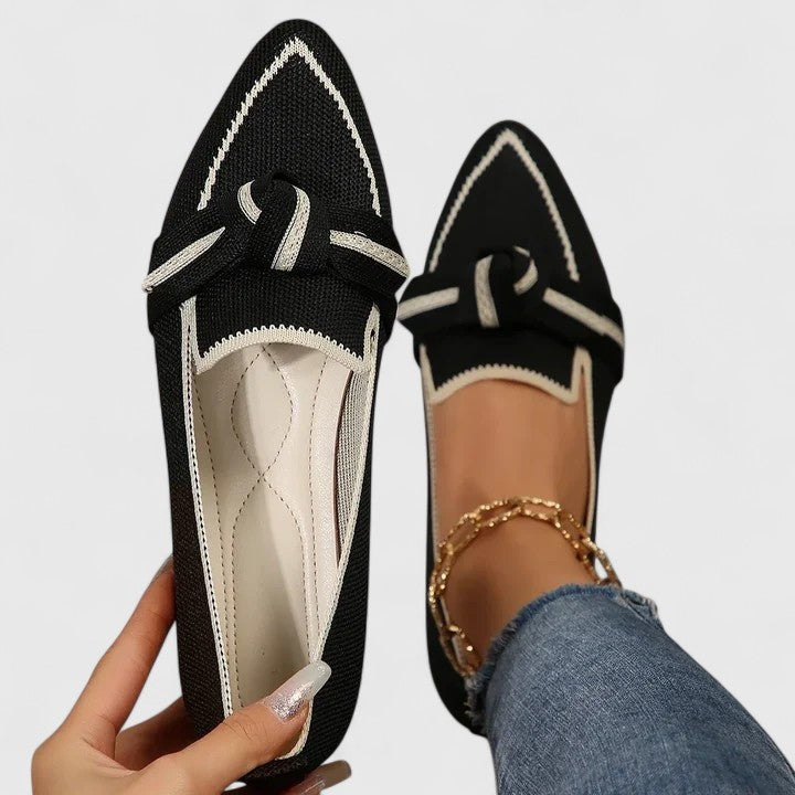 Joséphine | Mocassins Femme Bout Pointu Nœud Décoratif