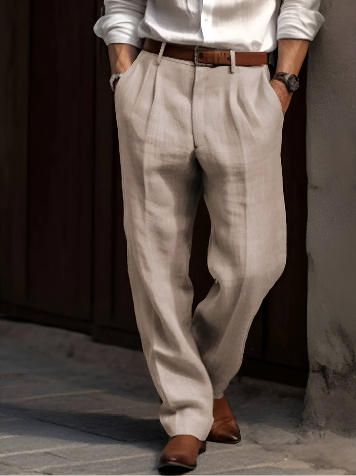 Jules | Pantalon Chino Homme à Plis Coupe Droite
