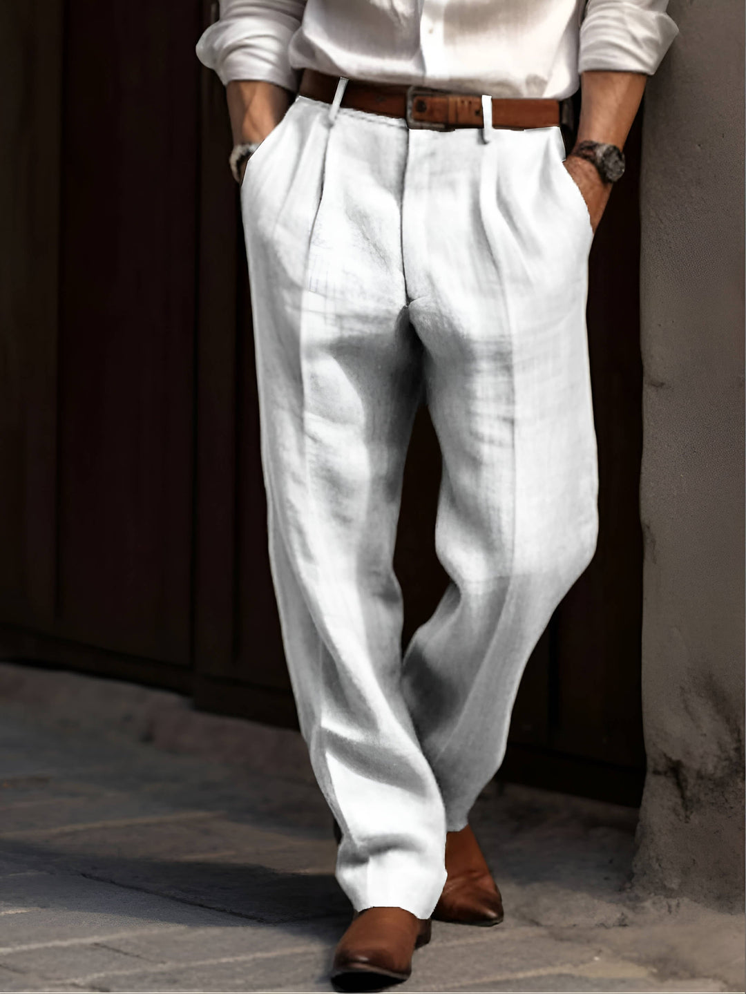 Jules | Pantalon Chino Homme à Plis Coupe Droite