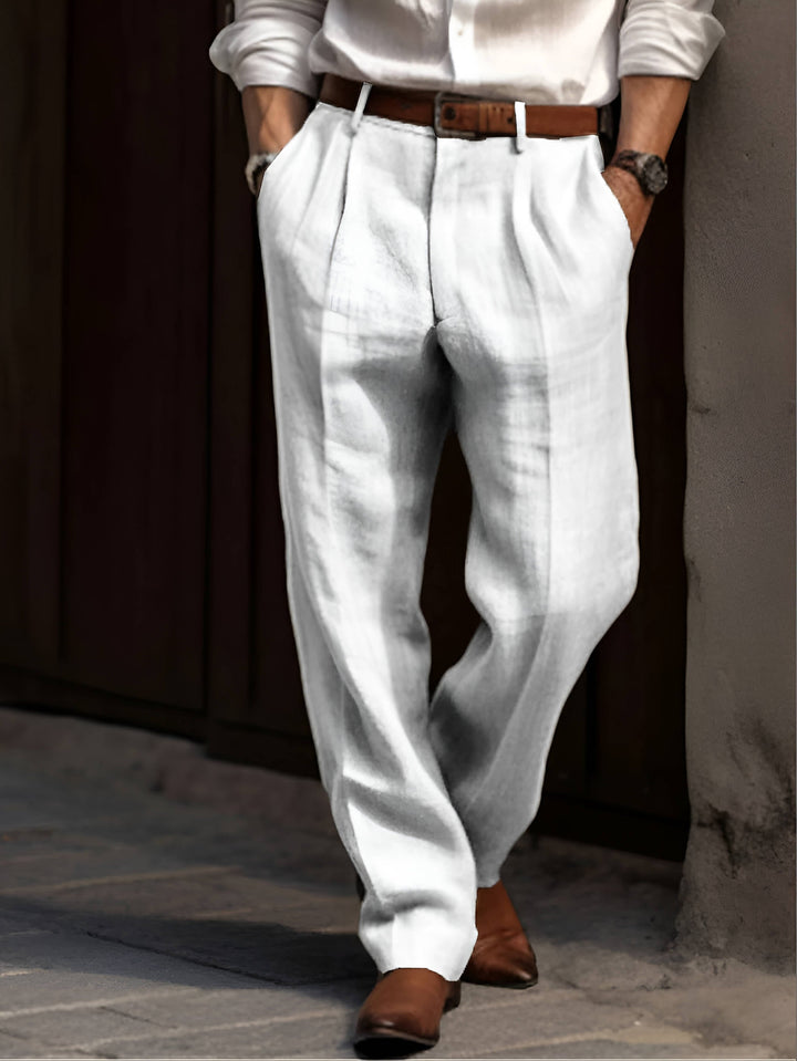 Jules | Pantalon Chino Homme à Plis Coupe Droite