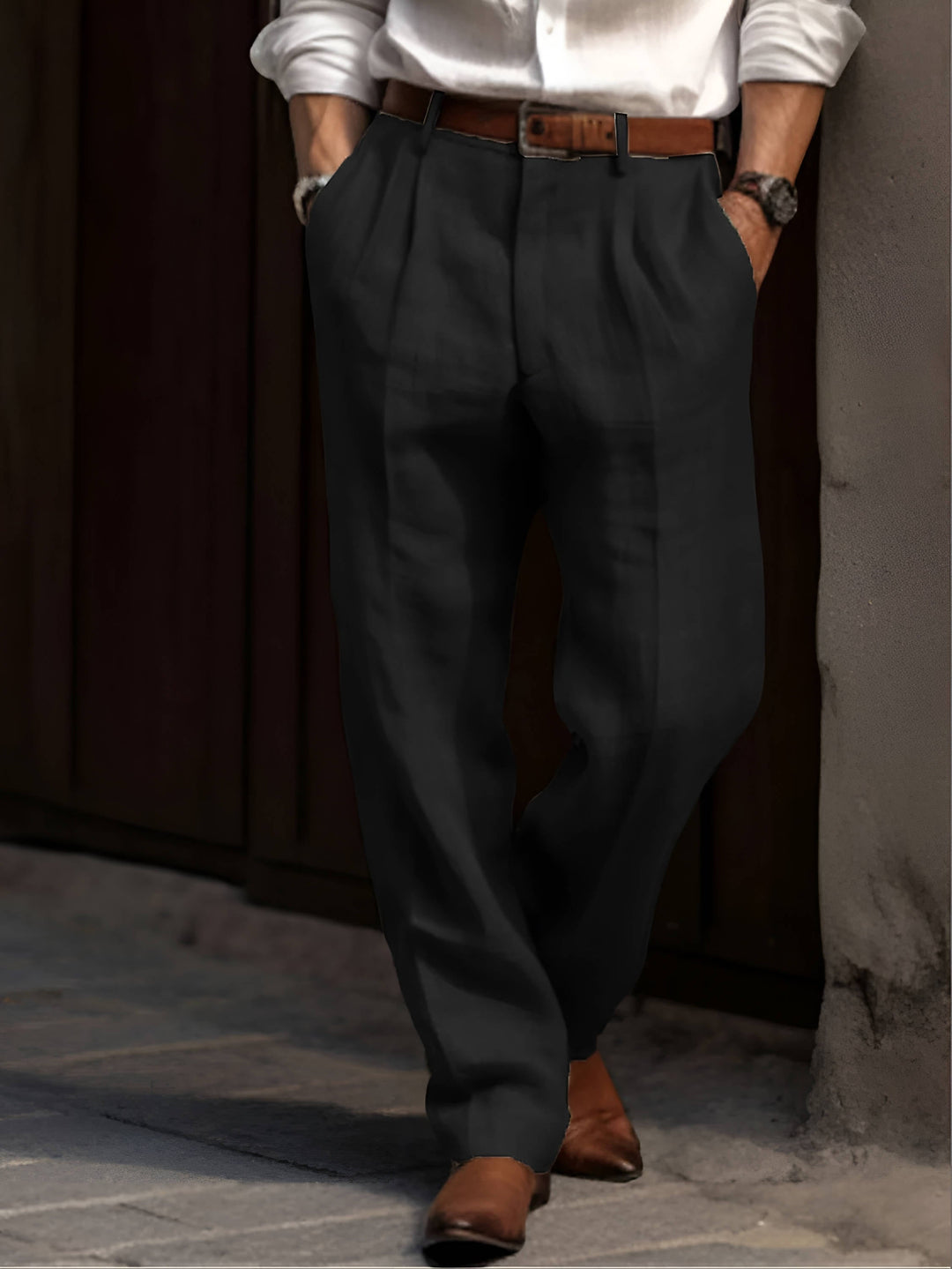 Jules | Pantalon Chino Homme à Plis Coupe Droite