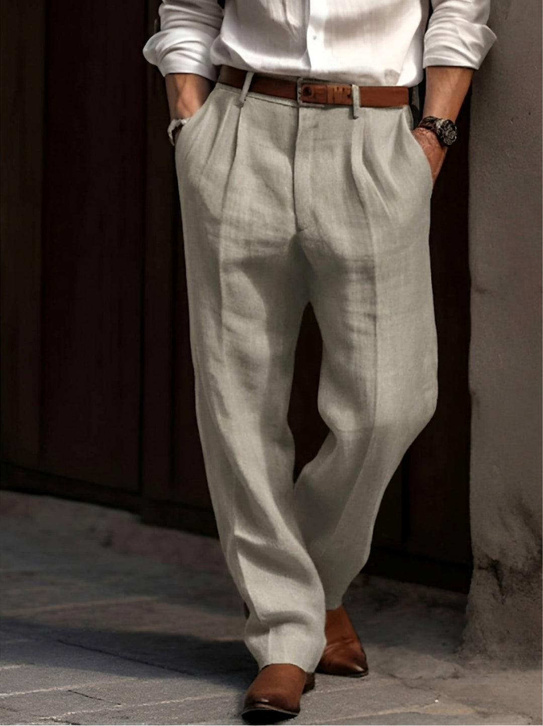 Jules | Pantalon Chino Homme à Plis Coupe Droite