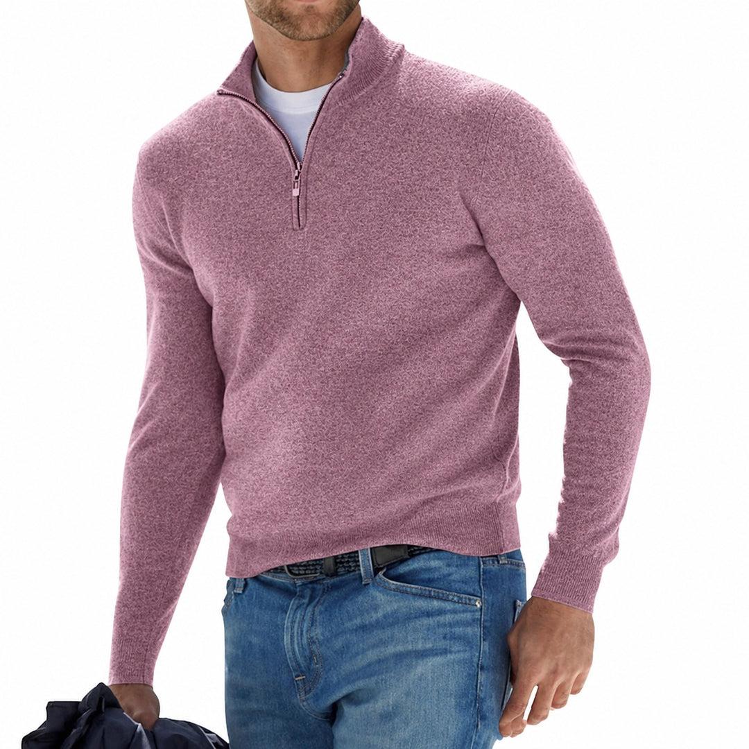 Jules | Pull Zippé en Laine Homme Col Montant Manches Longues