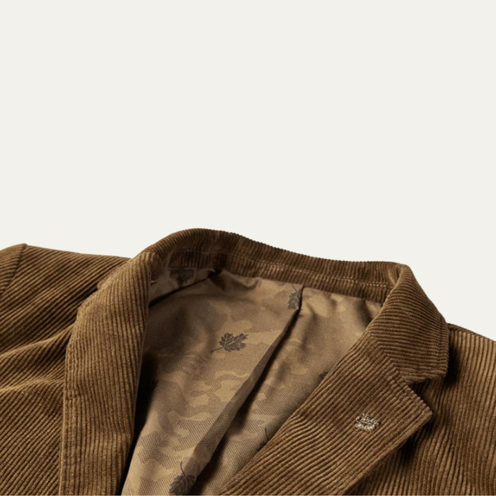 Julien | Blazer en Velours Côtelé Homme Coupe Ajustée Doublure Imprimée
