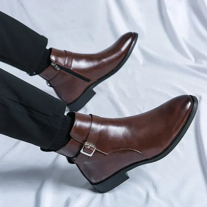 Julien | Bottines Homme Cuir à Boucle Zippées
