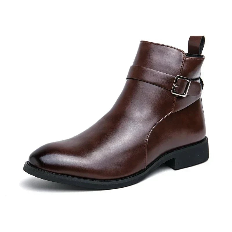 Julien | Bottines Homme Cuir à Boucle Zippées