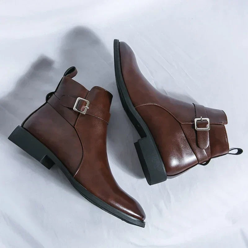Julien | Bottines Homme Cuir à Boucle Zippées