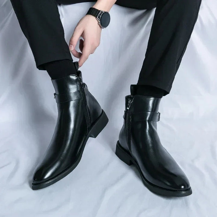 Julien | Bottines Homme Cuir à Boucle Zippées