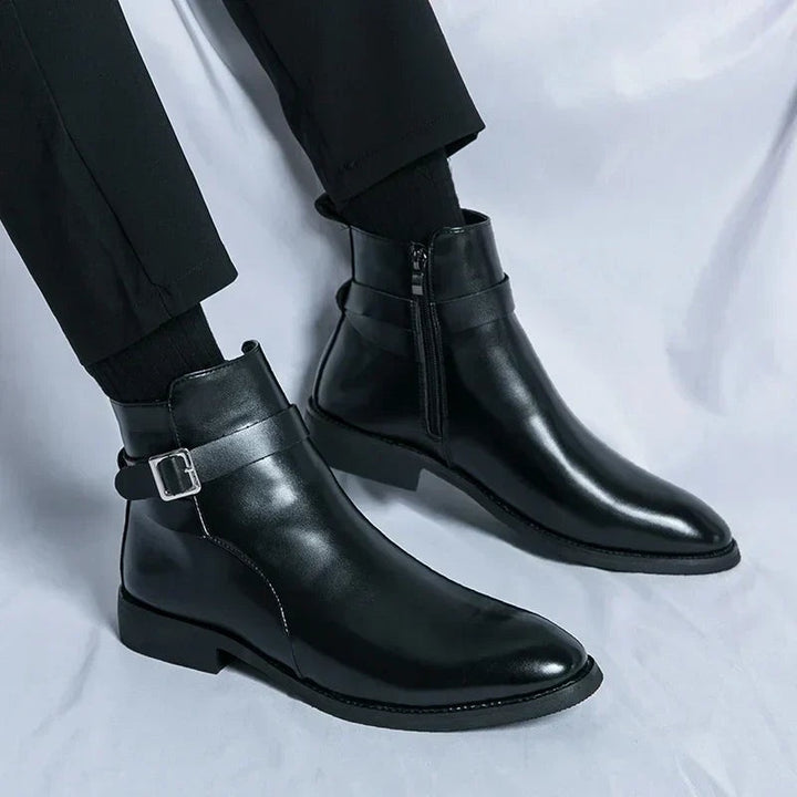 Julien | Bottines Homme Cuir à Boucle Zippées
