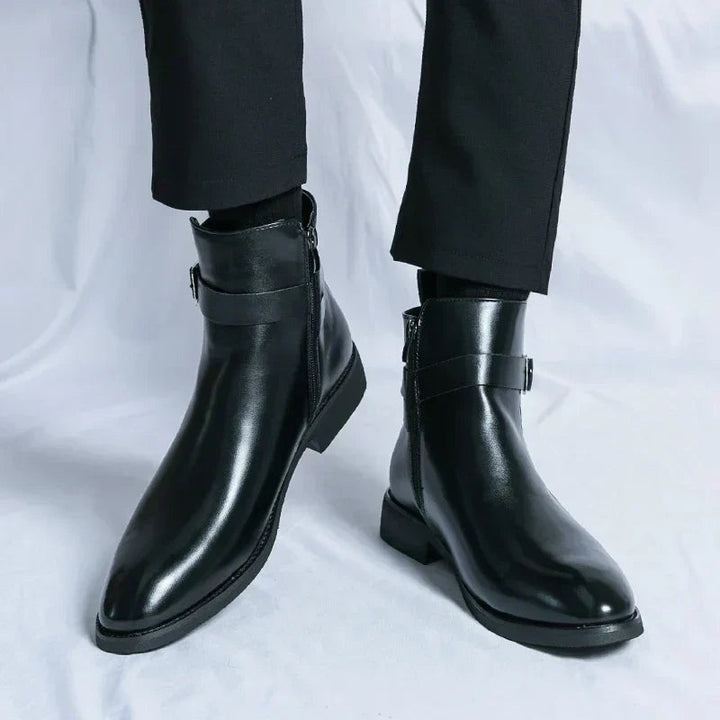 Julien | Bottines Homme Cuir à Boucle Zippées