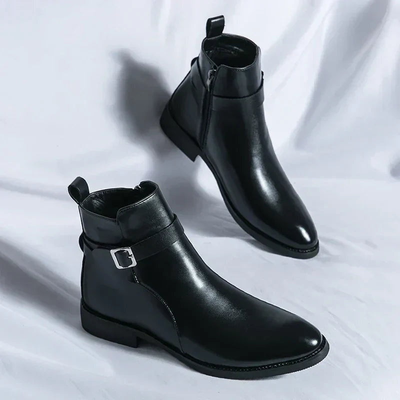Julien | Bottines Homme Cuir à Boucle Zippées