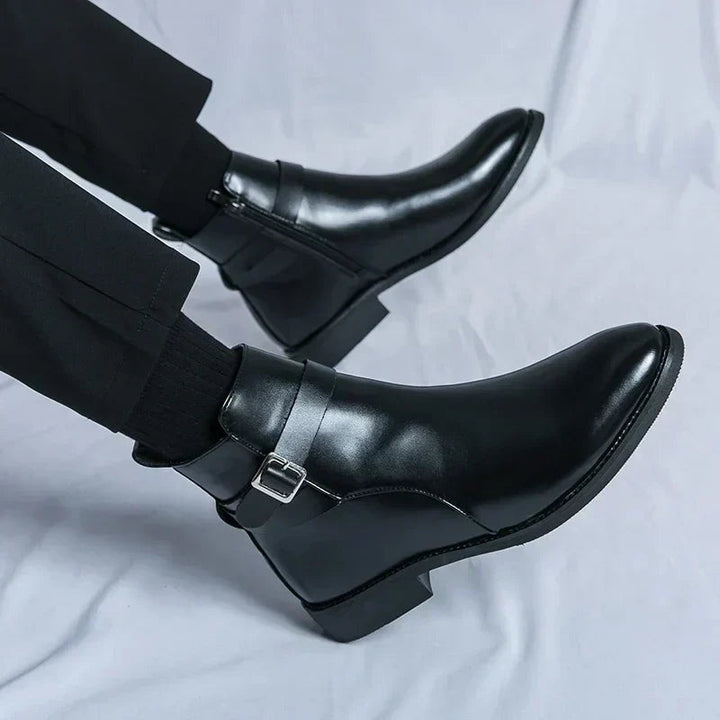 Julien | Bottines Homme Cuir à Boucle Zippées