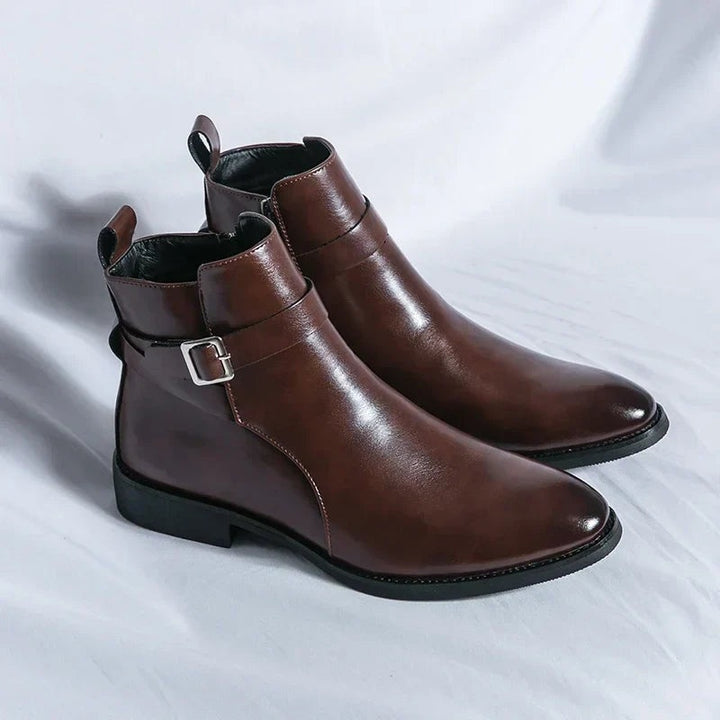 Julien | Bottines Homme Cuir à Boucle Zippées