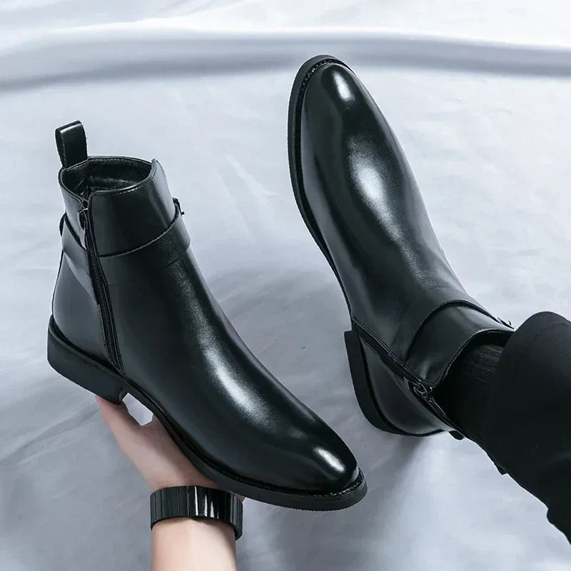 Julien | Bottines Homme Cuir à Boucle Zippées