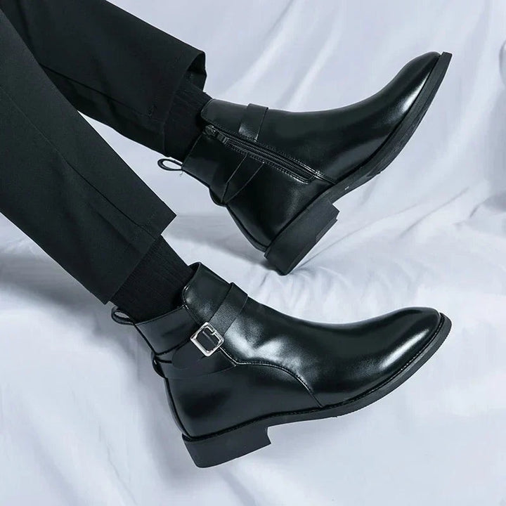 Julien | Bottines Homme Cuir à Boucle Zippées