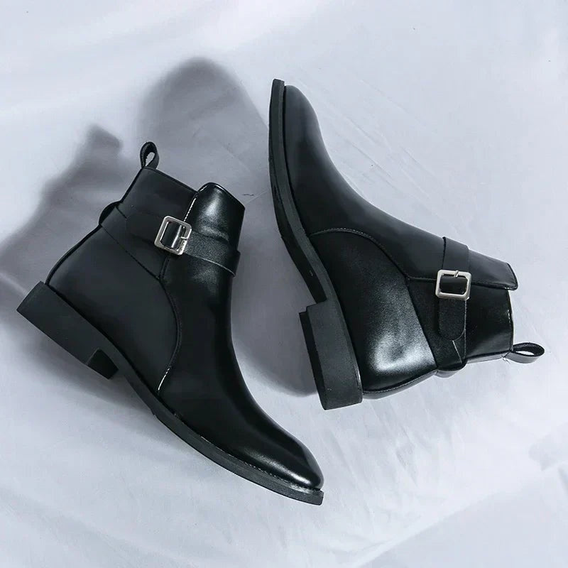 Julien | Bottines Homme Cuir à Boucle Zippées