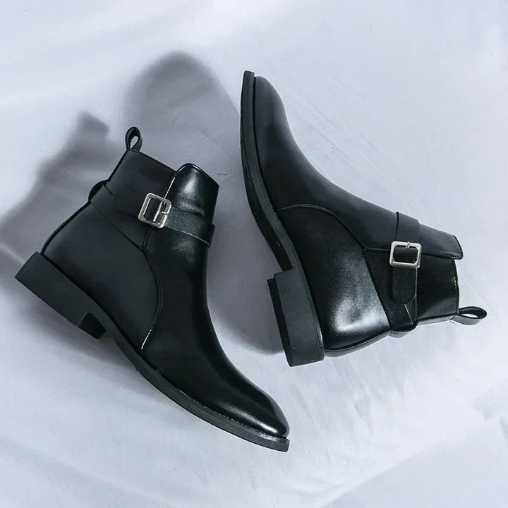Julien | Bottines Homme Cuir à Boucle Zippées