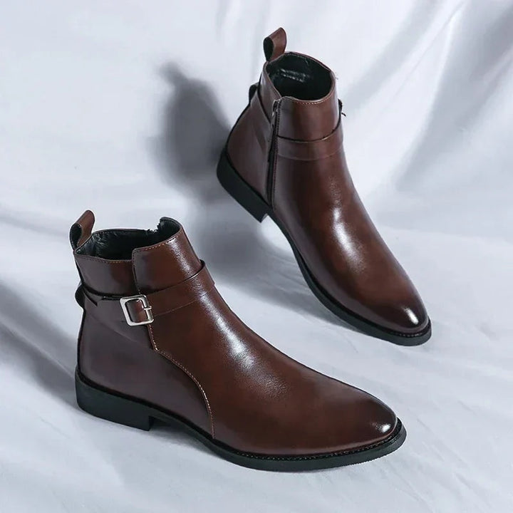 Julien | Bottines Homme Cuir à Boucle Zippées