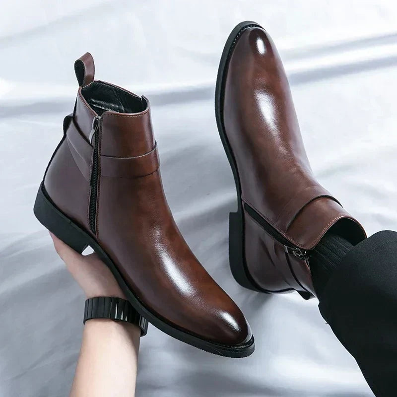 Julien | Bottines Homme Cuir à Boucle Zippées