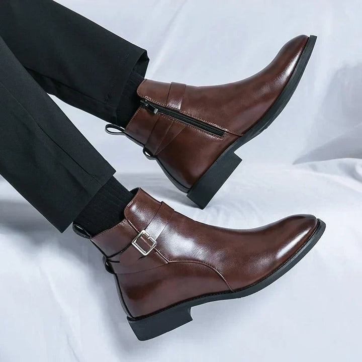 Julien | Bottines Homme Cuir à Boucle Zippées