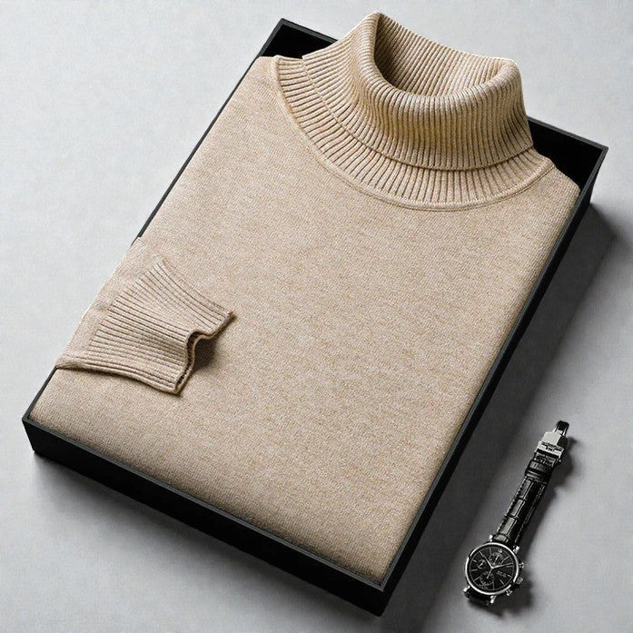 Julien | Pull Cachemire Col Roulé Homme Manches Longues