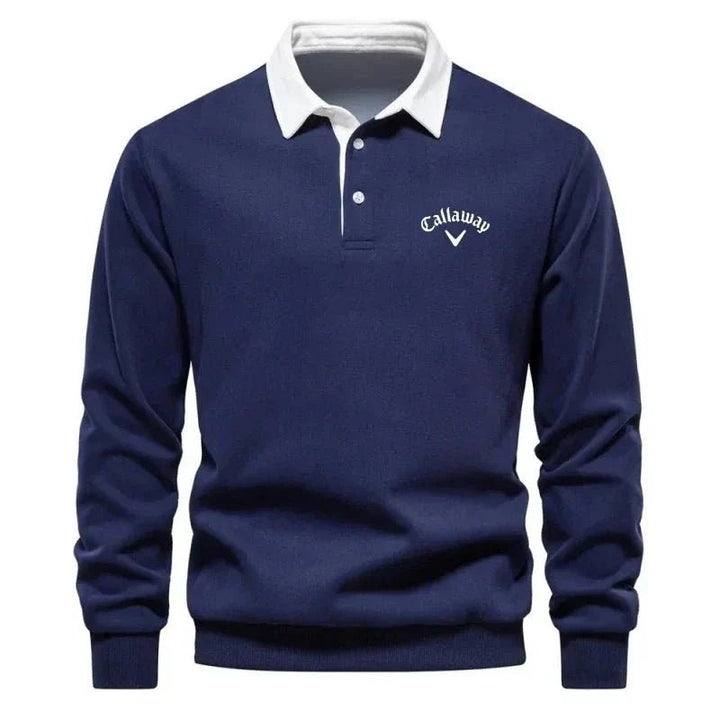 Julien | Pull Polo Homme Manches Longues Col Contrasté