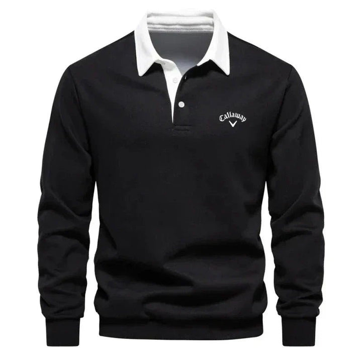 Julien | Pull Polo Homme Manches Longues Col Contrasté