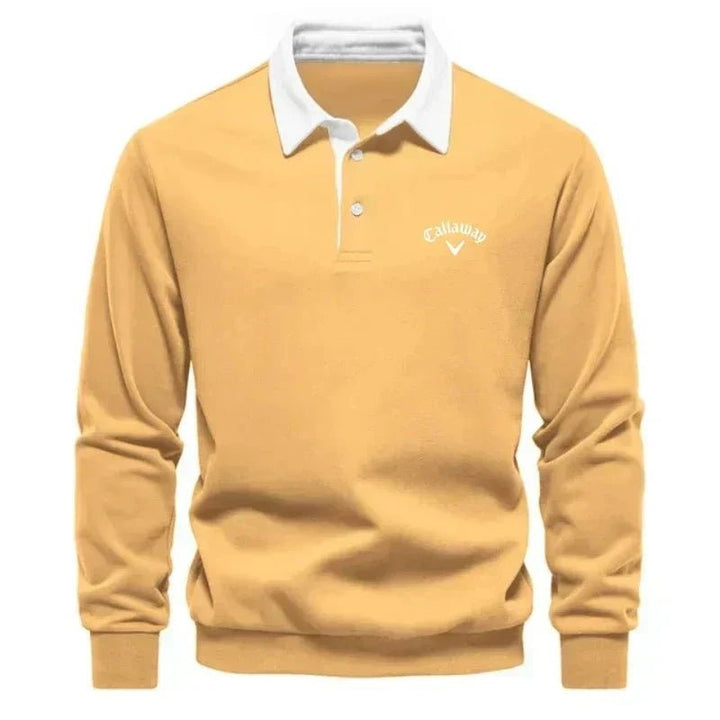 Julien | Pull Polo Homme Manches Longues Col Contrasté