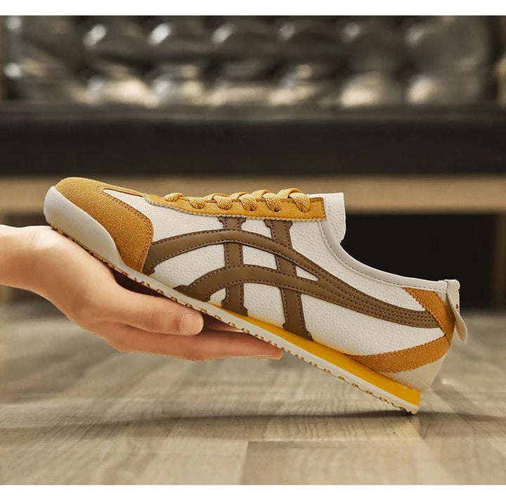 Julien | Sneakers Rétro Homme Cuir Daim Bandes Contrastées