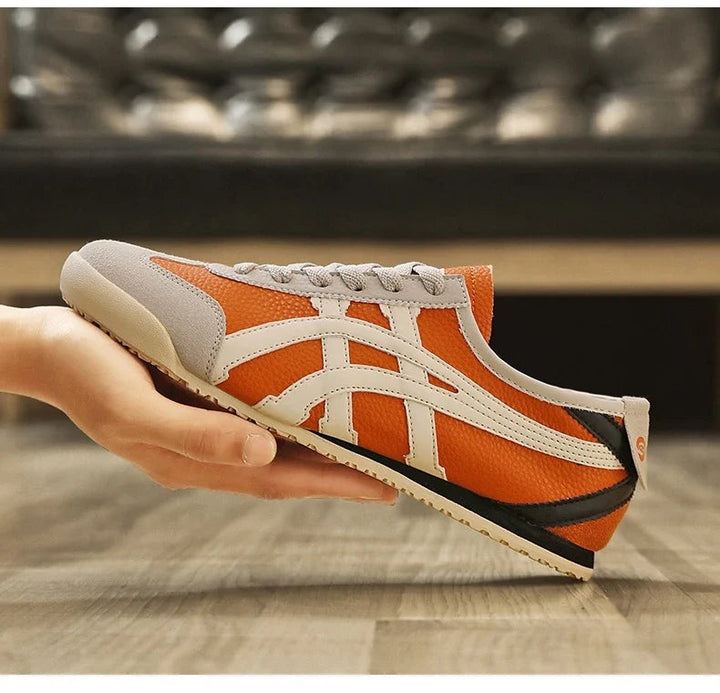Julien | Sneakers Rétro Homme Cuir Daim Bandes Contrastées