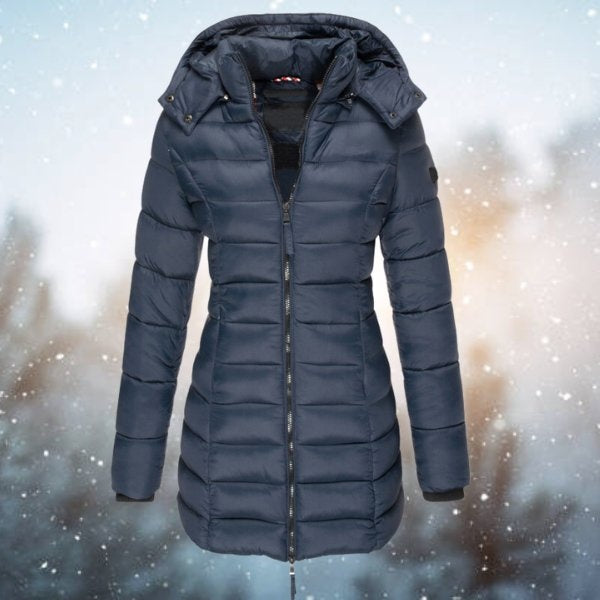 Juliette | Doudoune Longue à Capuche Femme Cintrée Hiver