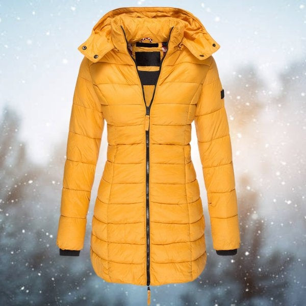 Juliette | Doudoune Longue à Capuche Femme Cintrée Hiver