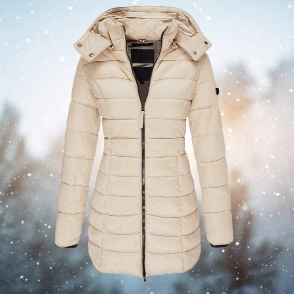 Juliette | Doudoune Longue à Capuche Femme Cintrée Hiver