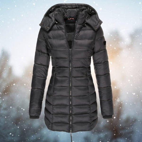 Juliette | Doudoune Longue à Capuche Femme Cintrée Hiver