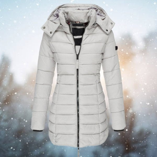Juliette | Doudoune Longue à Capuche Femme Cintrée Hiver