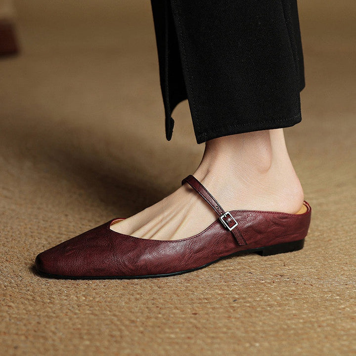 Juliette | Escarpins en Cuir Véritable Femme Bout Pointu Bride Cheville