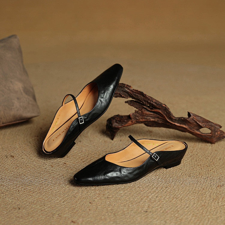 Juliette | Escarpins en Cuir Véritable Femme Bout Pointu Bride Cheville