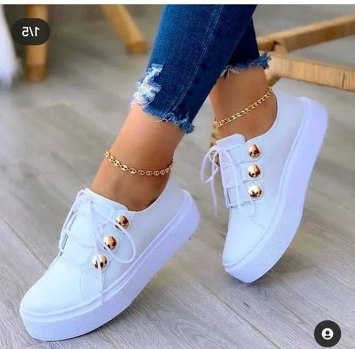 Léa | Basket Plateforme Femme Clous Simili Cuir