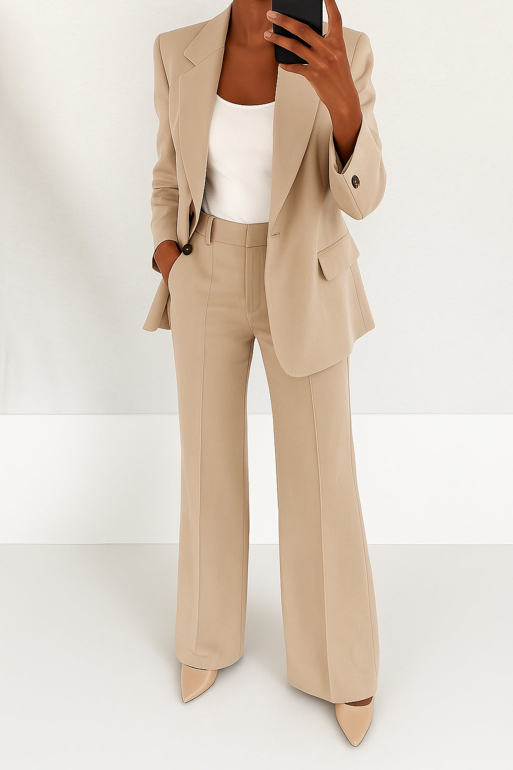 Léa | Ensemble Tailleur Blazer Pantalon Femme Coupe Ajustée