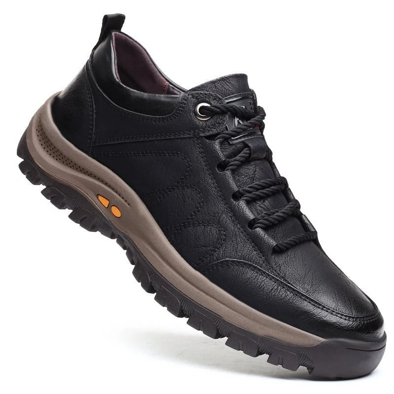 Léo | Chaussure de Marche Homme Cuir Lacets Semelle Crantée