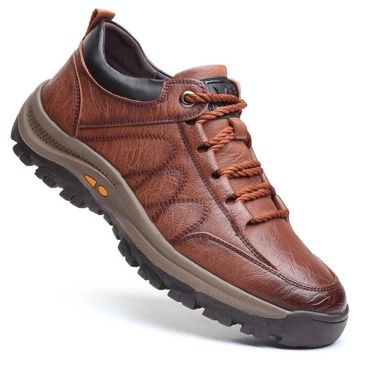 Léo | Chaussure de Marche Homme Cuir Lacets Semelle Crantée