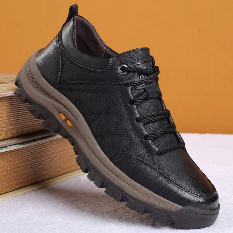 Léo | Chaussure de Marche Homme Cuir Lacets Semelle Crantée