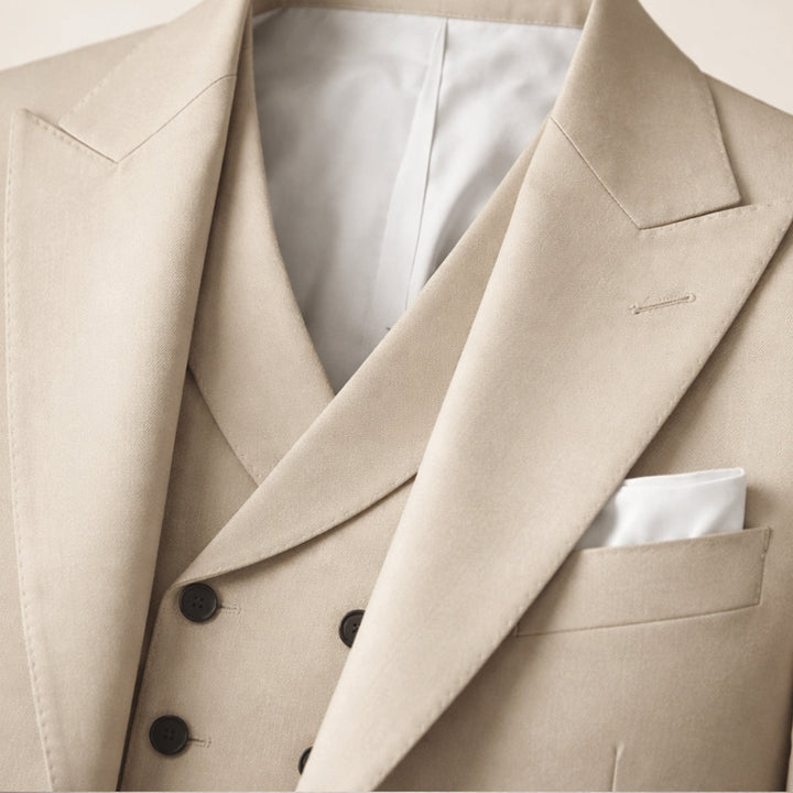 Léo | Costume 3 Pièces Homme Slim Fit Mariage Gilet Croisé