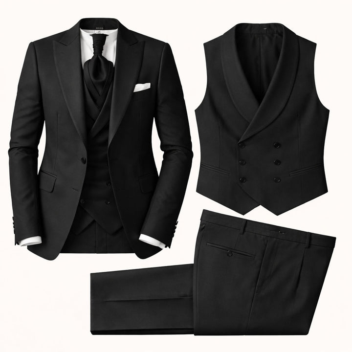 Léo | Costume 3 Pièces Homme Slim Fit Mariage Gilet Croisé