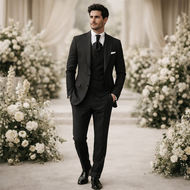 Léo | Costume 3 Pièces Homme Slim Fit Mariage Gilet Croisé